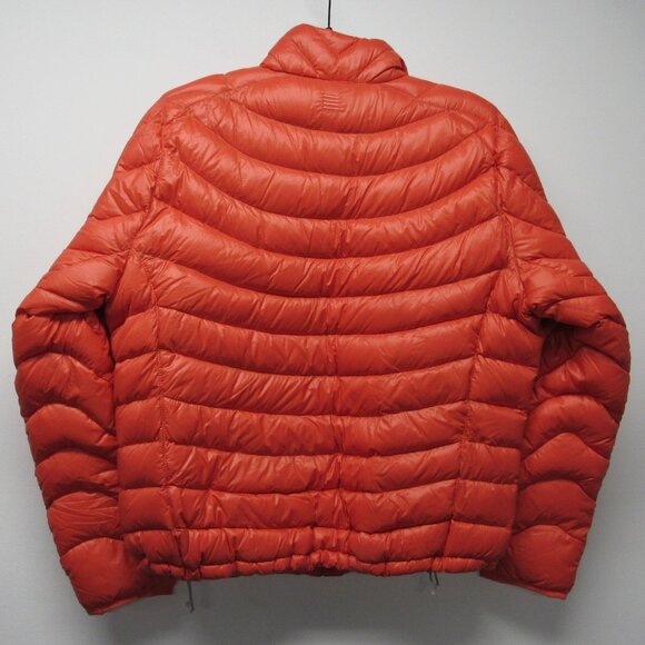 LANDS' END Orange Goose Down Quilted Puffer Jacket Women's sz Large 14-16 Warm - Picture 2 of 3